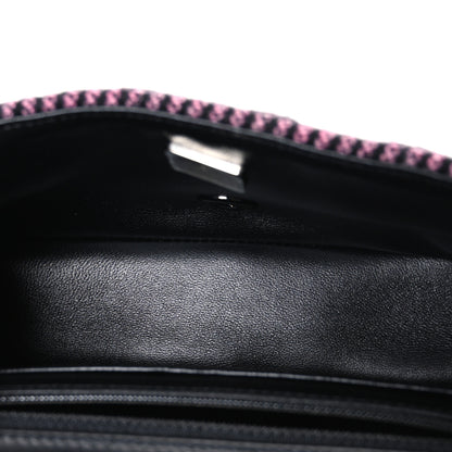 Chanel Wool Tweed Quilted Mini Rectangular Flap Pink Black 4 of 10