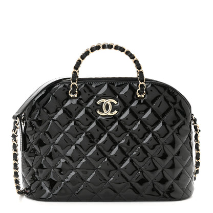 Chanel Patent Quilted Shiny Coco Small Shopping Bag Black 1 of 11