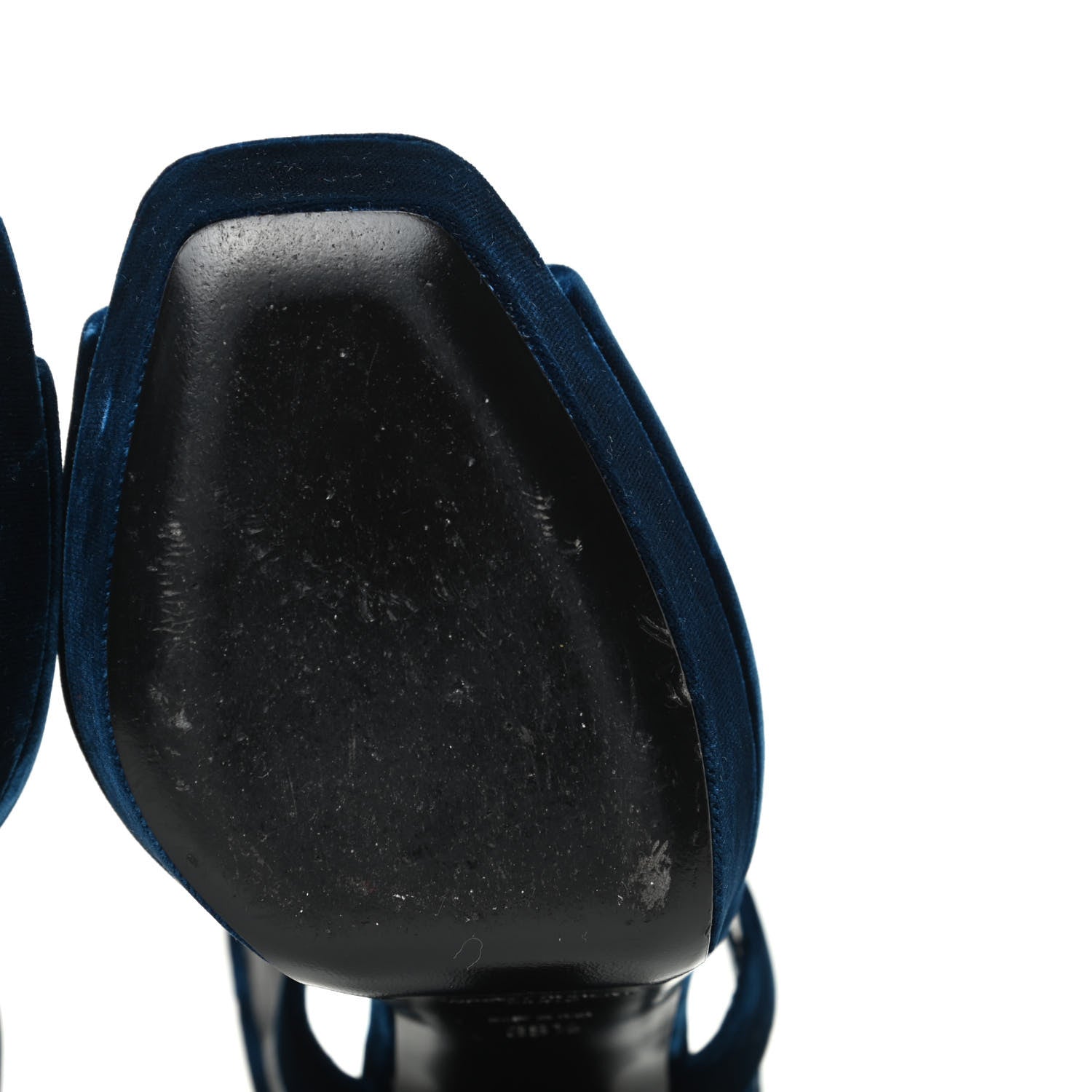 Saint Laurent Velvet Debbie Platform Sandal 39.5 Blue 9 of 9