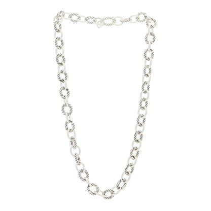 David Yurman Sterling Silver 10mm Medium Oval Link Necklace 2 of 5