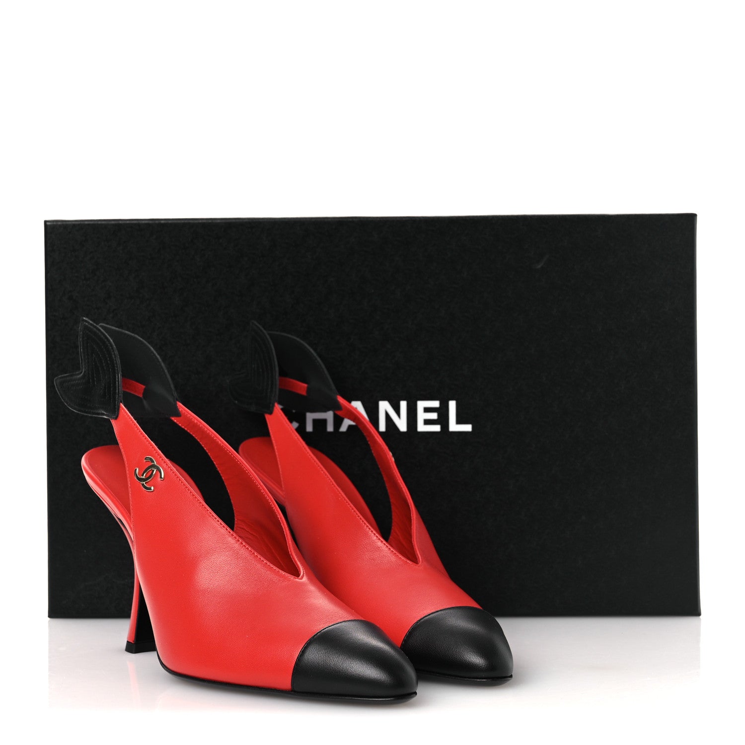 Chanel Lambskin Slingback Pumps 40.5 Black White 11 of 11