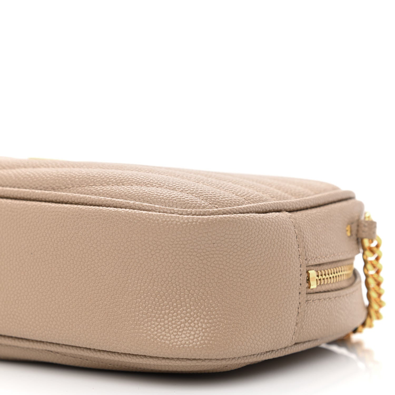 Saint Laurent Grain De Poudre Matelasse Monogram Mini Lou Camera Bag Dark Beige 10 of 10