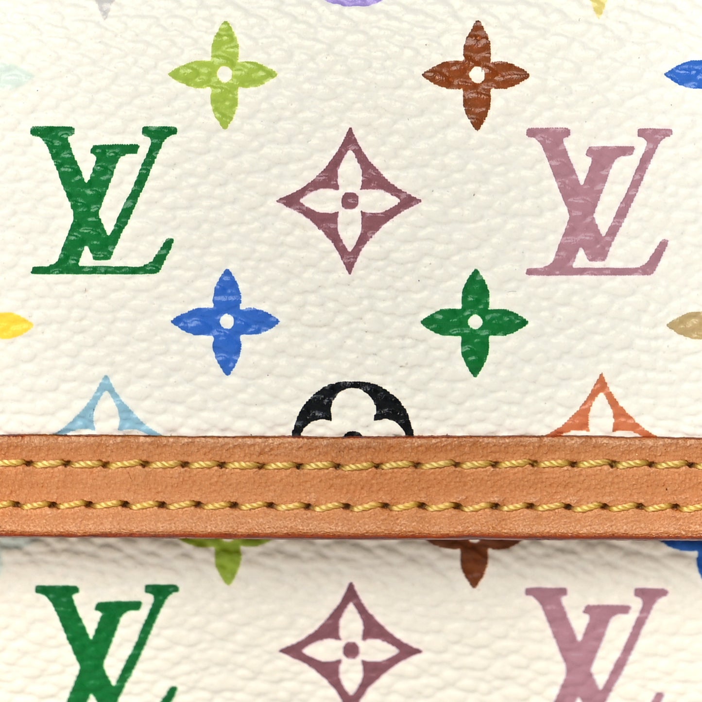 Monogram Multicolor Porte-Monnaie Plat Coin Purse White