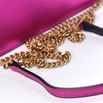 Saint Laurent Metallic Calfskin Classic Monogram Kate Tassel Chain Walle Fuchsia 13 of 14