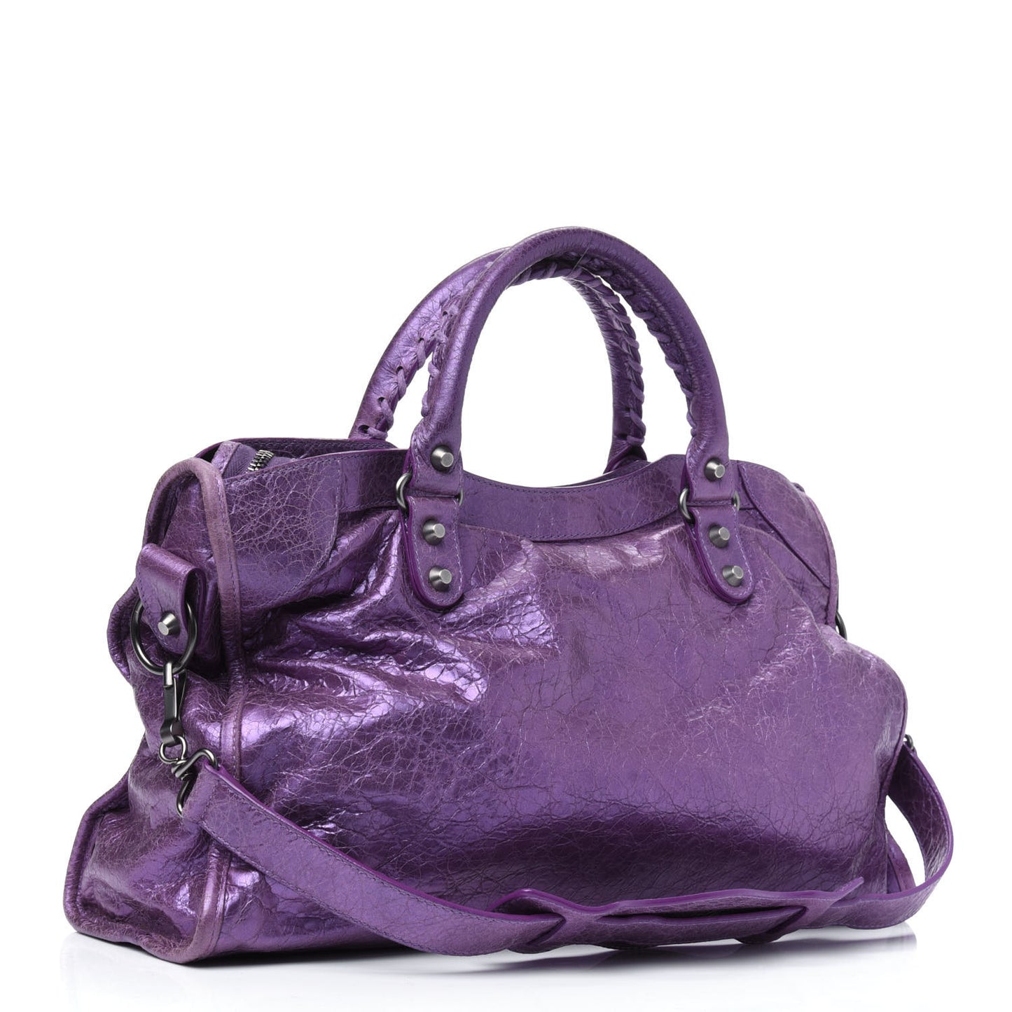 Agneau Classic Hardware City Metallic Purple