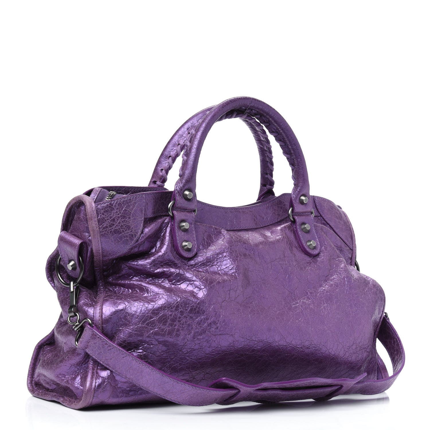Balenciaga Agneau Classic Hardware City Metallic Purple 3 of 18