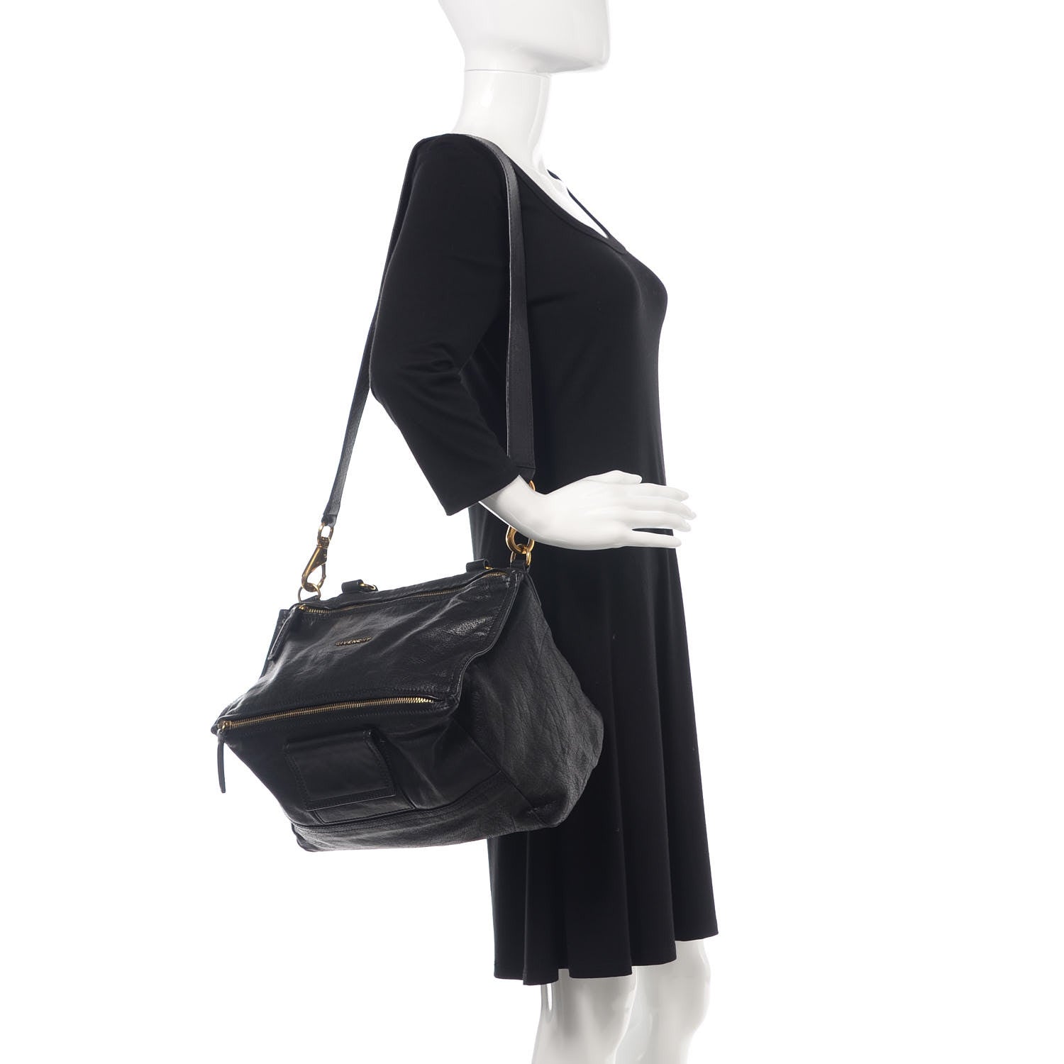 Givenchy Sugar Goatskin Medium Metal Ring Pandora Black 3 of 11