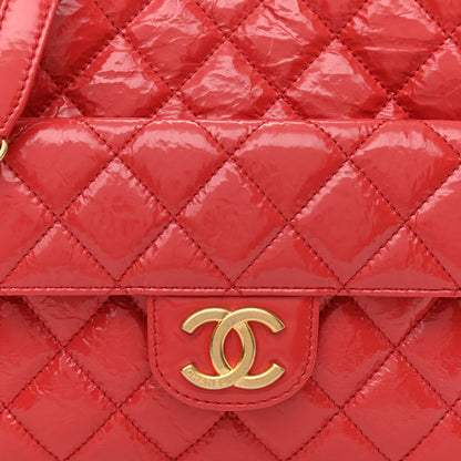 Chanel Shiny Crumpled Calfskin Quilted Wavy CC Hobo Red 4 of 9
