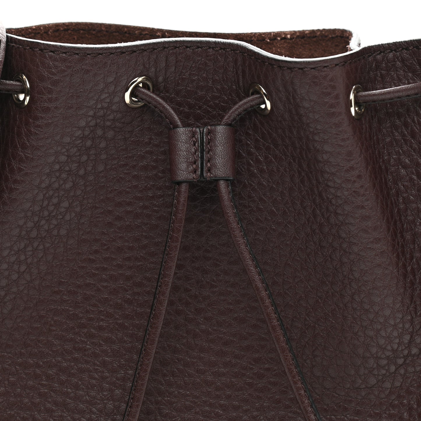 Grained Calfskin Rockstud Bucket Bag Rubin