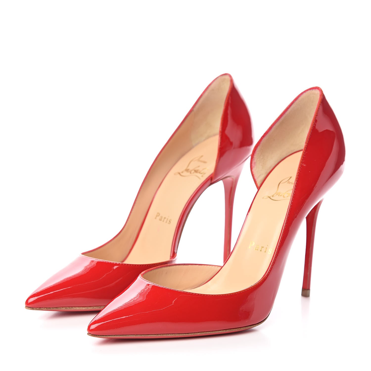 Christian Louboutin Patent Iriza 100 Pumps 37.5 Red 3 of 8