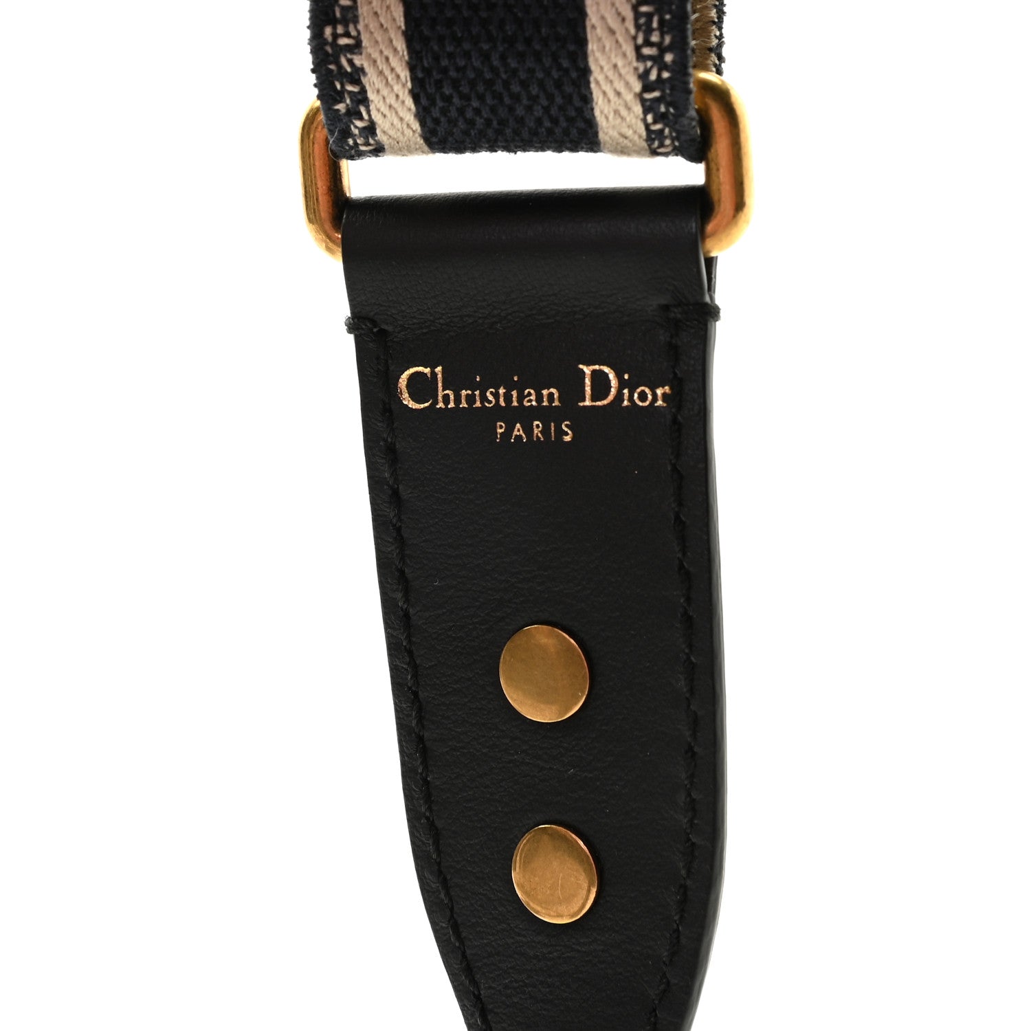 Christian Dior Canvas Embroidered Shoulder Strap Black 7 of 8