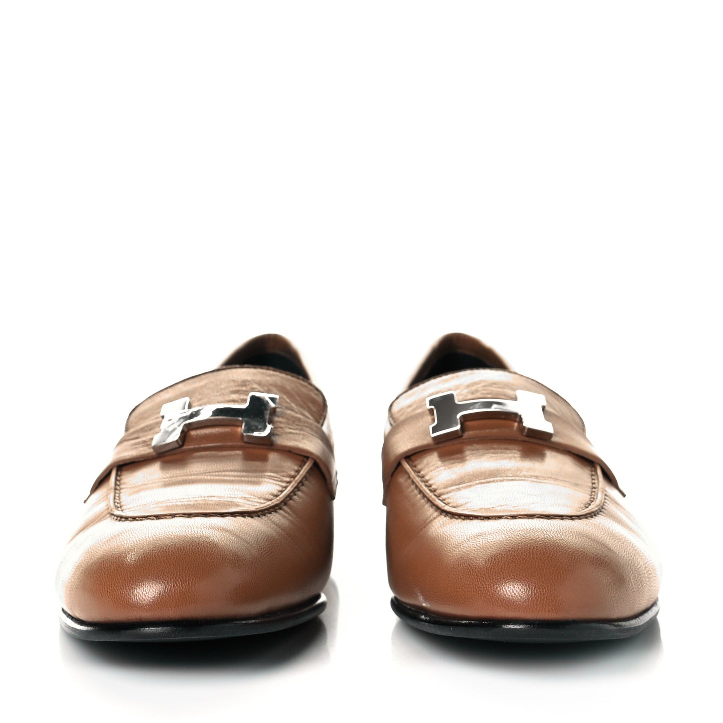 Goatskin Womens Paris Loafers 39.5 Gold