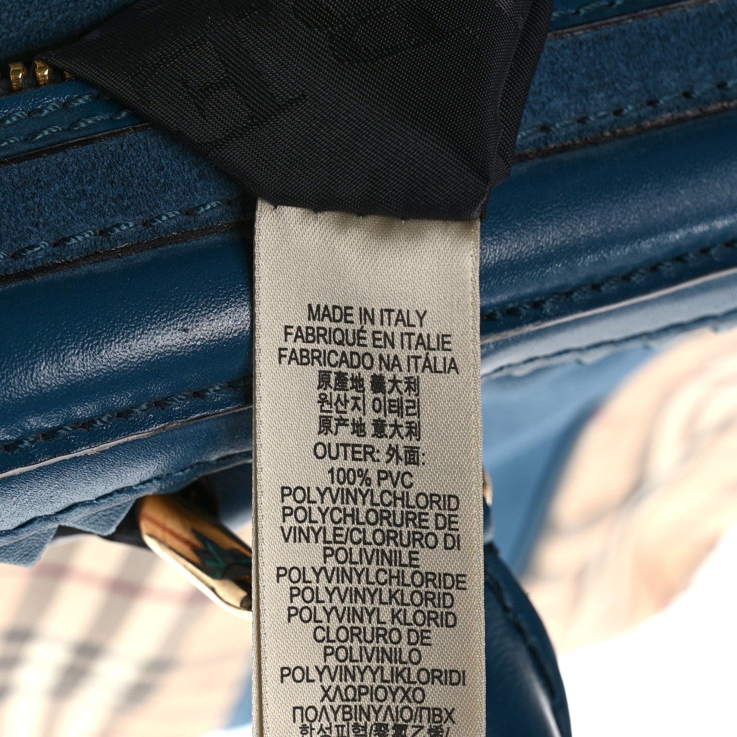 Burberry Haymarket Check Suede Prorsum Tassel Bowling Bag Blue 7 of 9