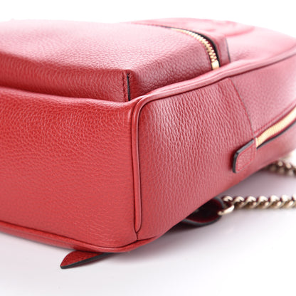 Gucci Pebbled Calfskin Soho Chain Backpack Red 6 of 9