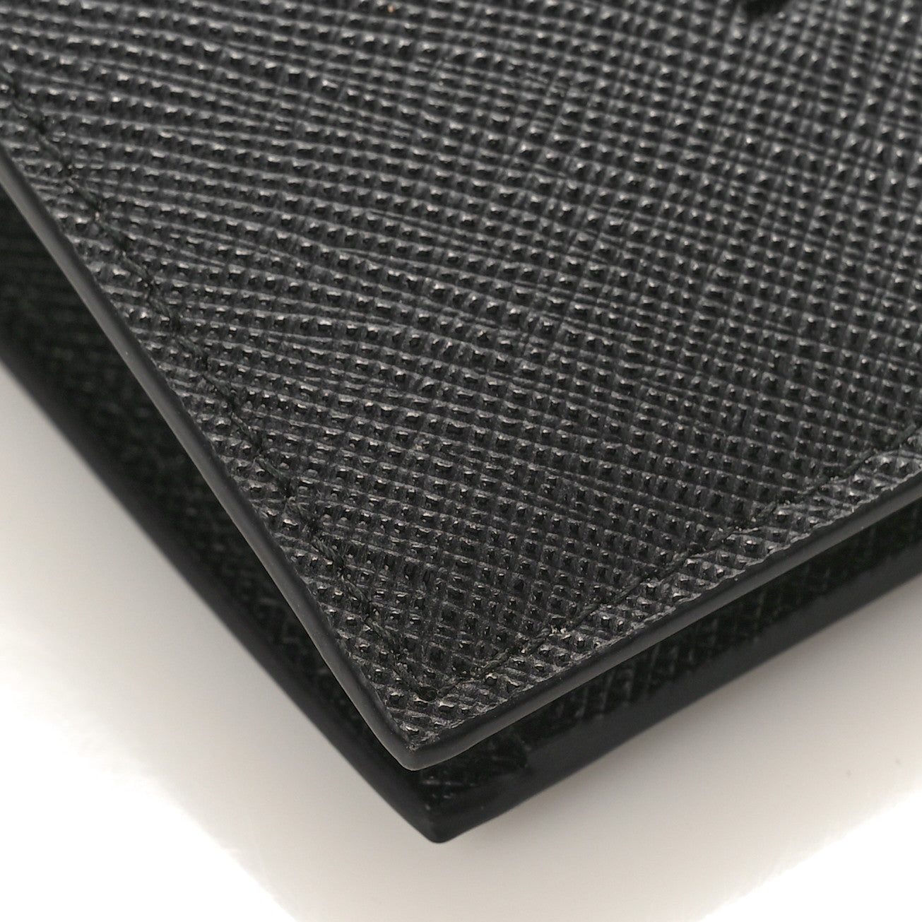 Saffiano Shine Monochrome Bi-Fold Wallet Black