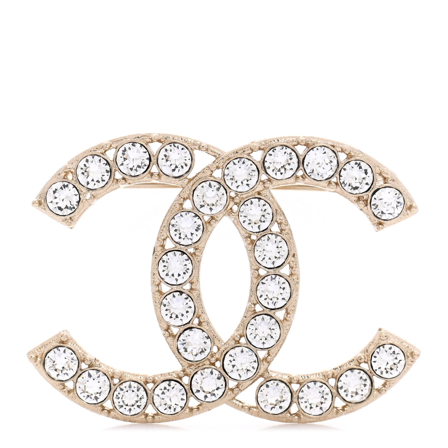 Crystal CC Brooch Light Gold