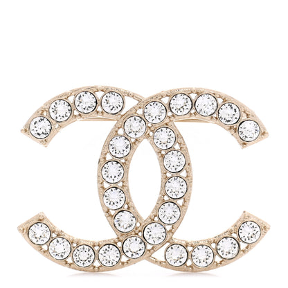 Chanel Crystal CC Brooch Light Gold 1 of 5