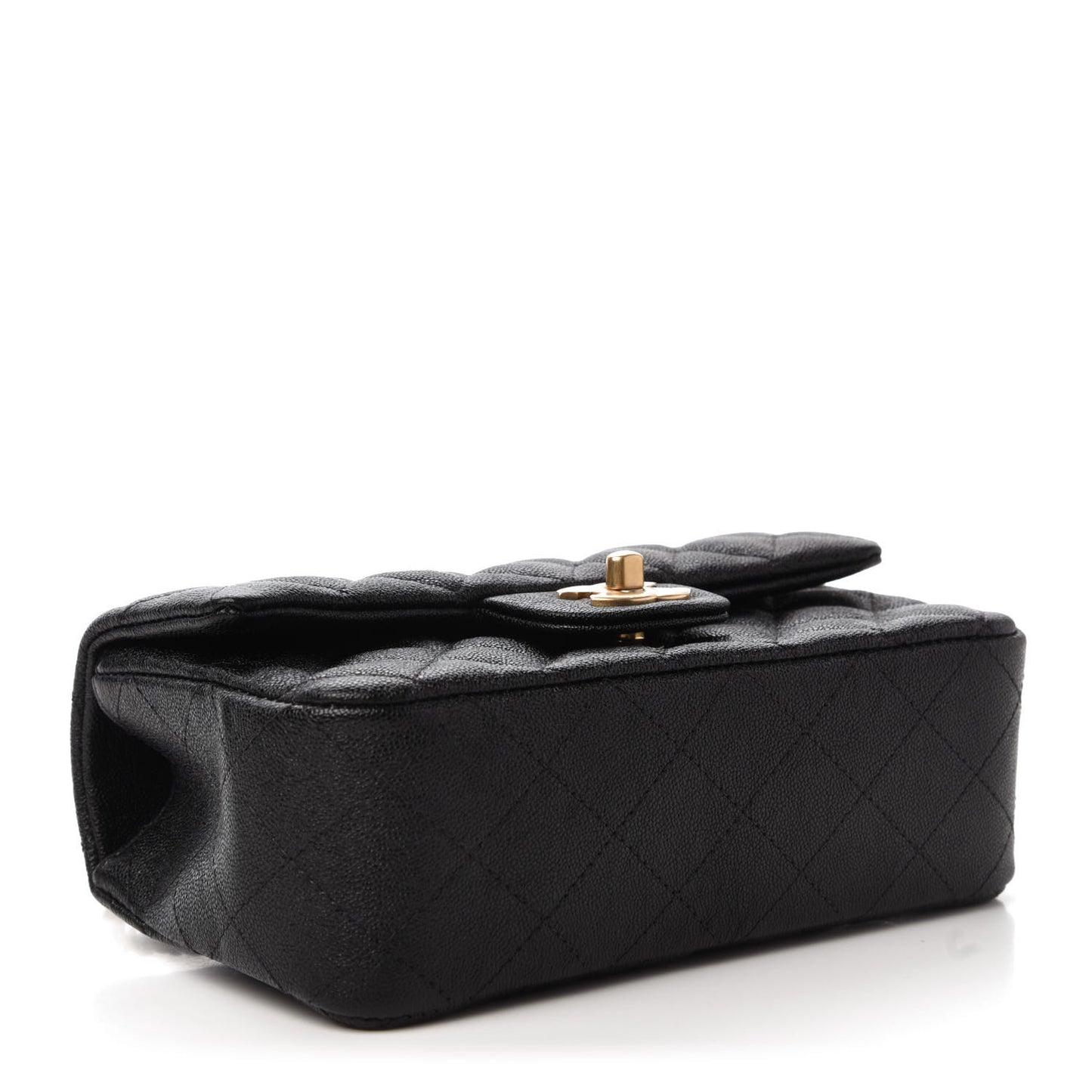 Caviar Quilted Mini Top Handle Rectangular Flap Black