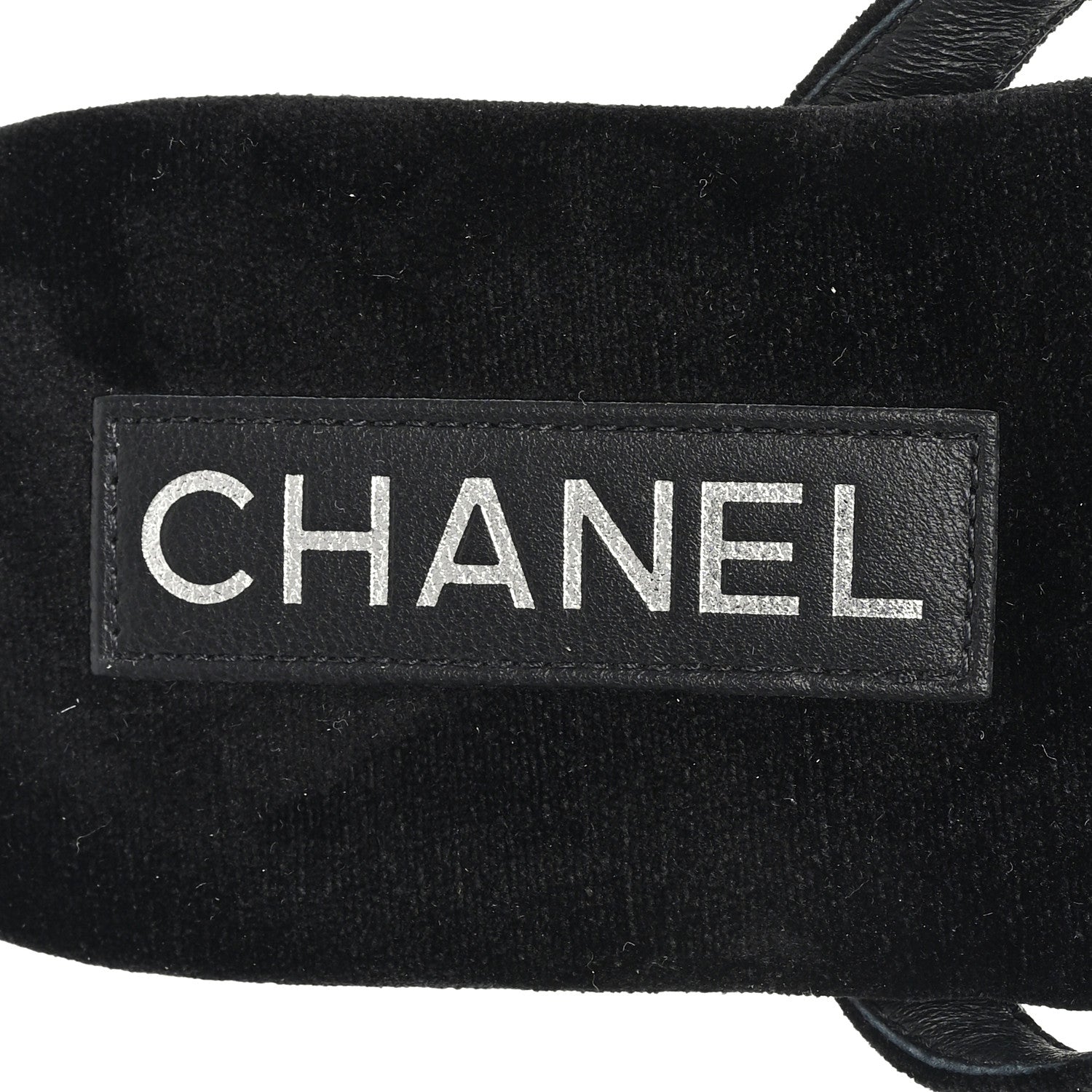 Chanel Velvet Crystal CC Thong Sandals 38 Black 8 of 9