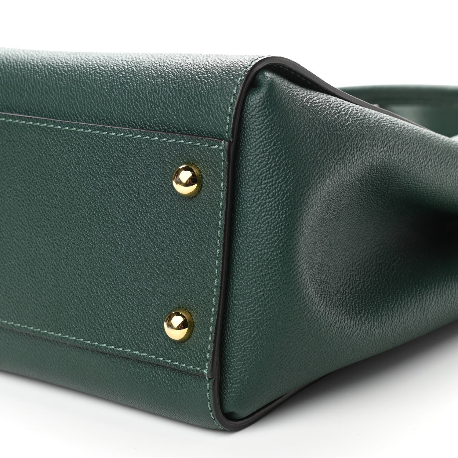 Burberry Soft Grain Calfskin Medium Buckle Tote Dark Green 10 of 11