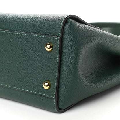 Burberry Soft Grain Calfskin Medium Buckle Tote Dark Green 10 of 11