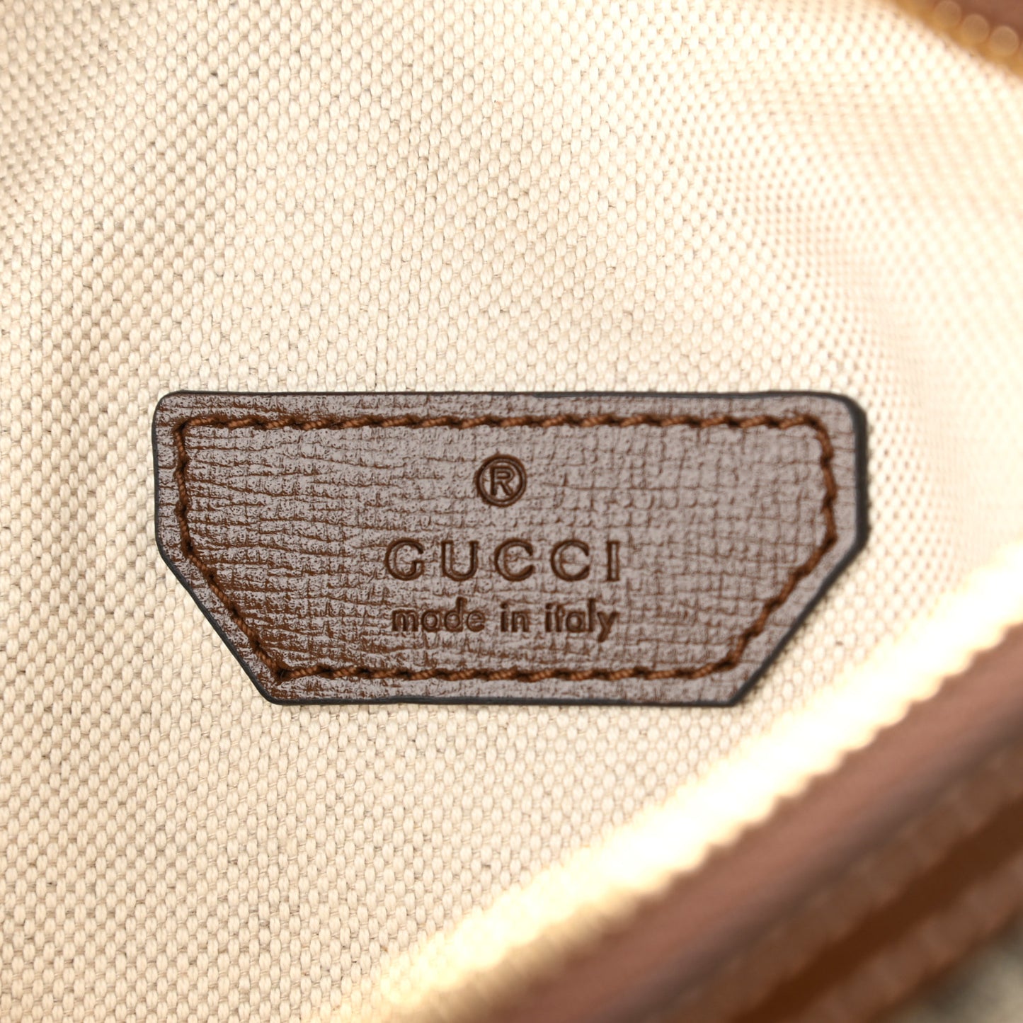 GG Supreme Monogram Textured Calfskin Retro Interlocking G Belt Bag Beige Ebony Brown Sugar