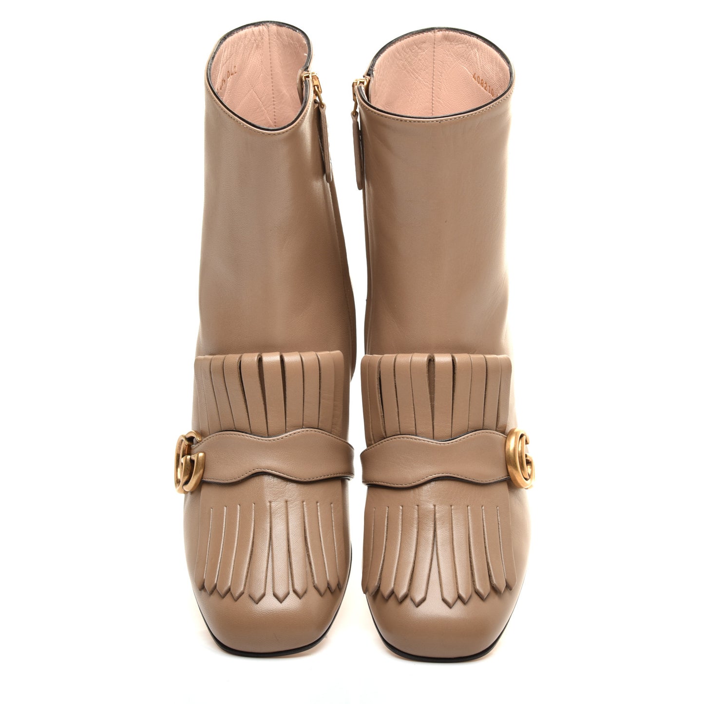 Malaga Kid GG Marmont Fringe 75mm Ankle Boots 40.5 Mud