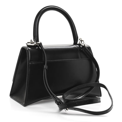 Balenciaga Shiny Box Calfskin Graffiti Logo Small Hourglass Top Handle Bag Black Silver 3 of 10