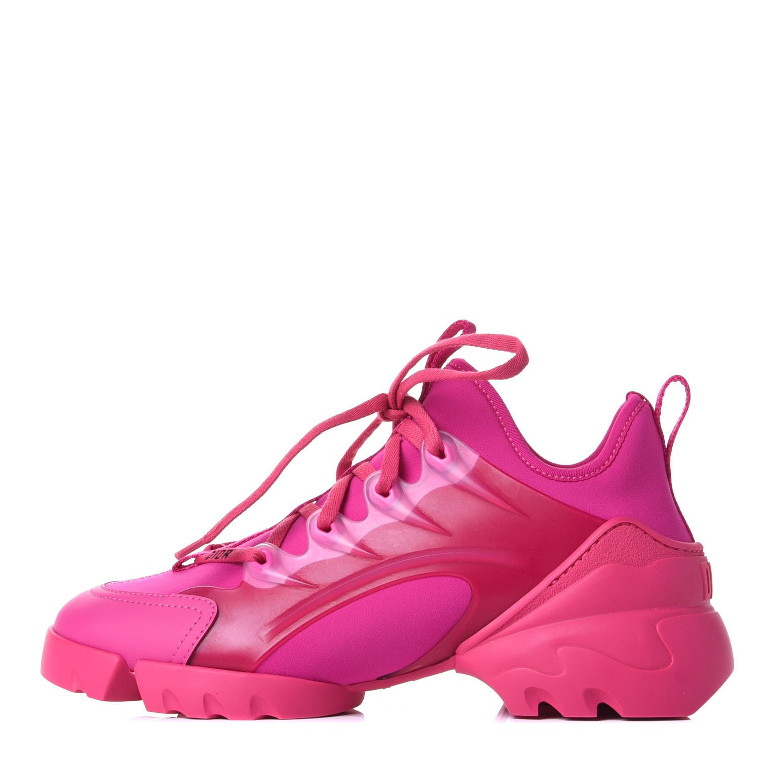 Christian Dior Neoprene Rubber Womens D-Connect Sneakers 37.5 Fuchsia 1 of 11