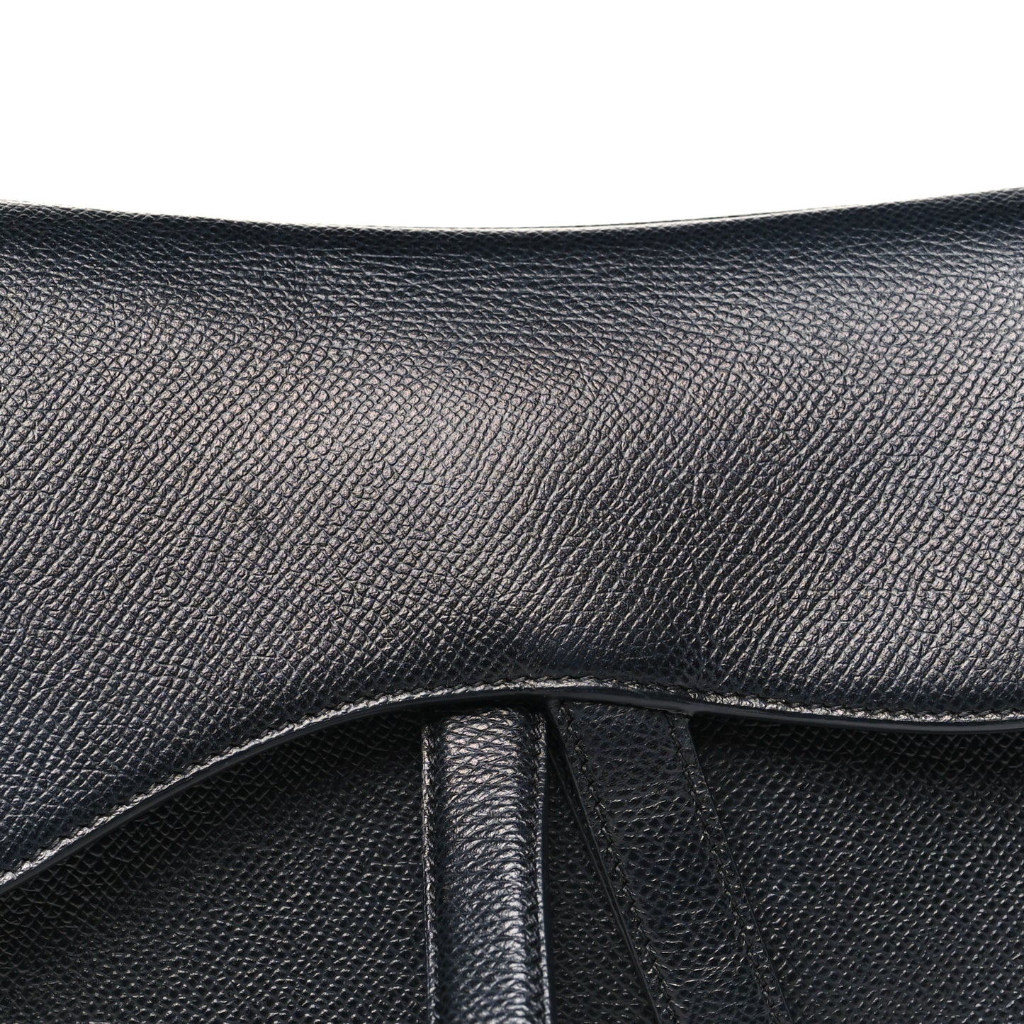 Grained Calfskin Saddle Bag Black