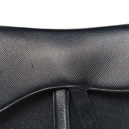 Christian Dior Grained Calfskin Saddle Bag Black 9 of 11