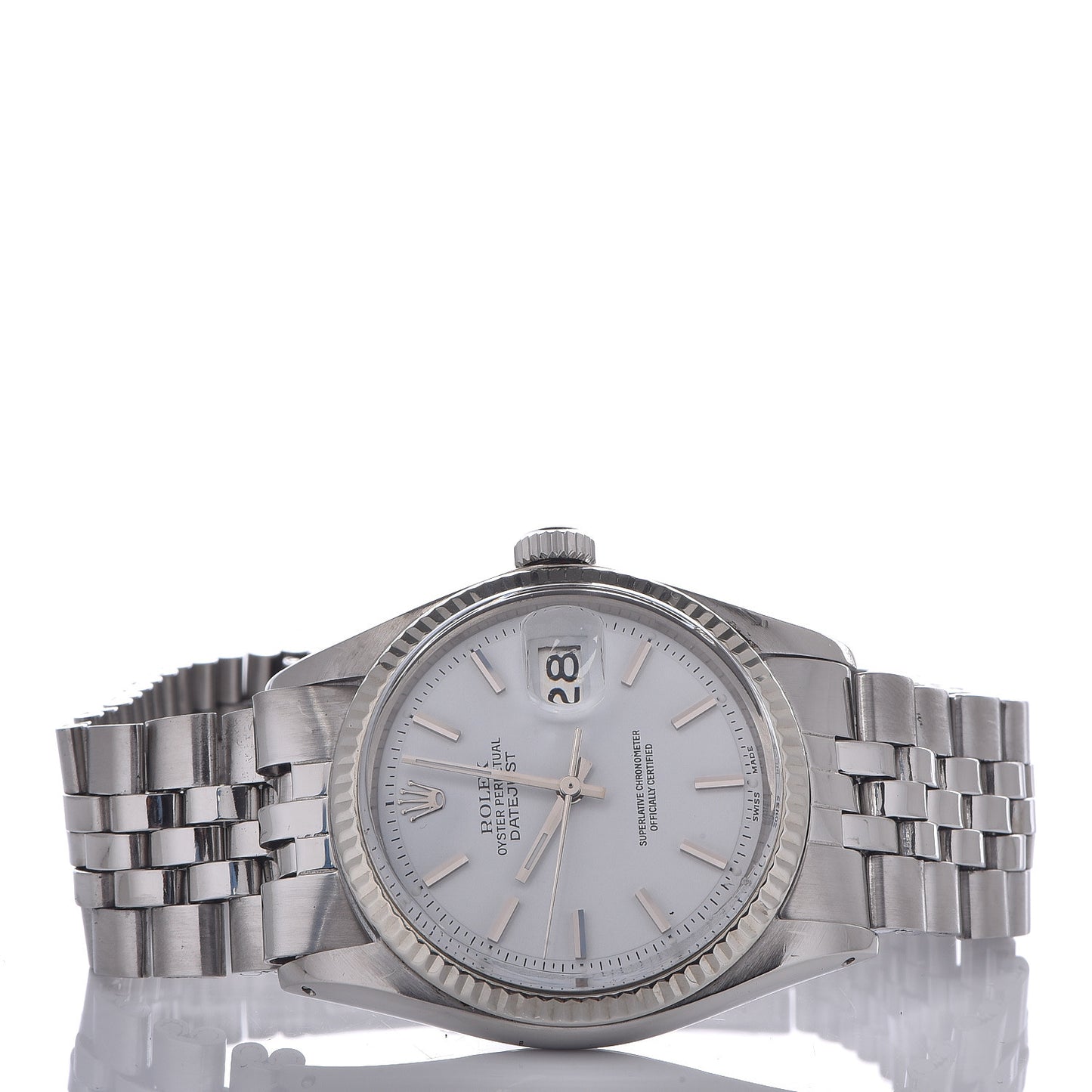 Stainless Steel 36mm Oyster Perpetual DateJust Watch White 1601