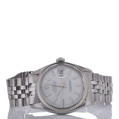 Rolex Stainless Steel 36mm Oyster Perpetual DateJust Watch White 1601 3 of 11