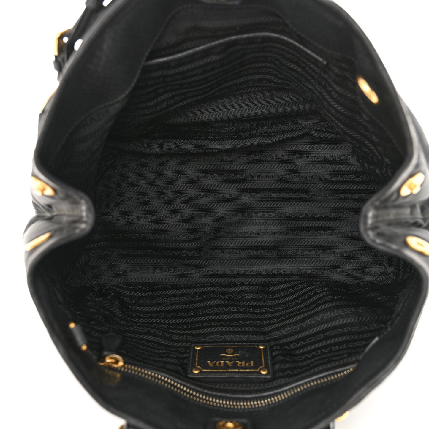 Tessuto Nylon Vitello Daino Tote Black