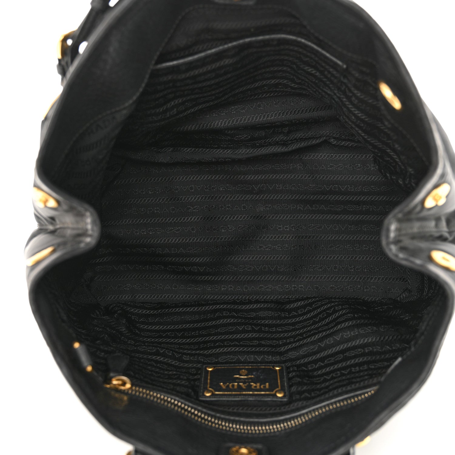 Prada Tessuto Nylon Vitello Daino Tote Black 5 of 10