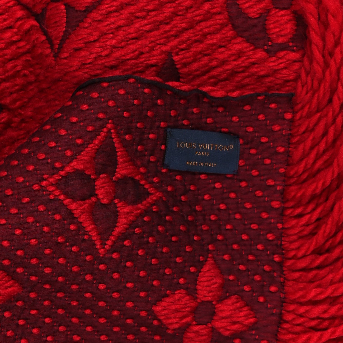 Wool Silk Logomania Scarf Rubis