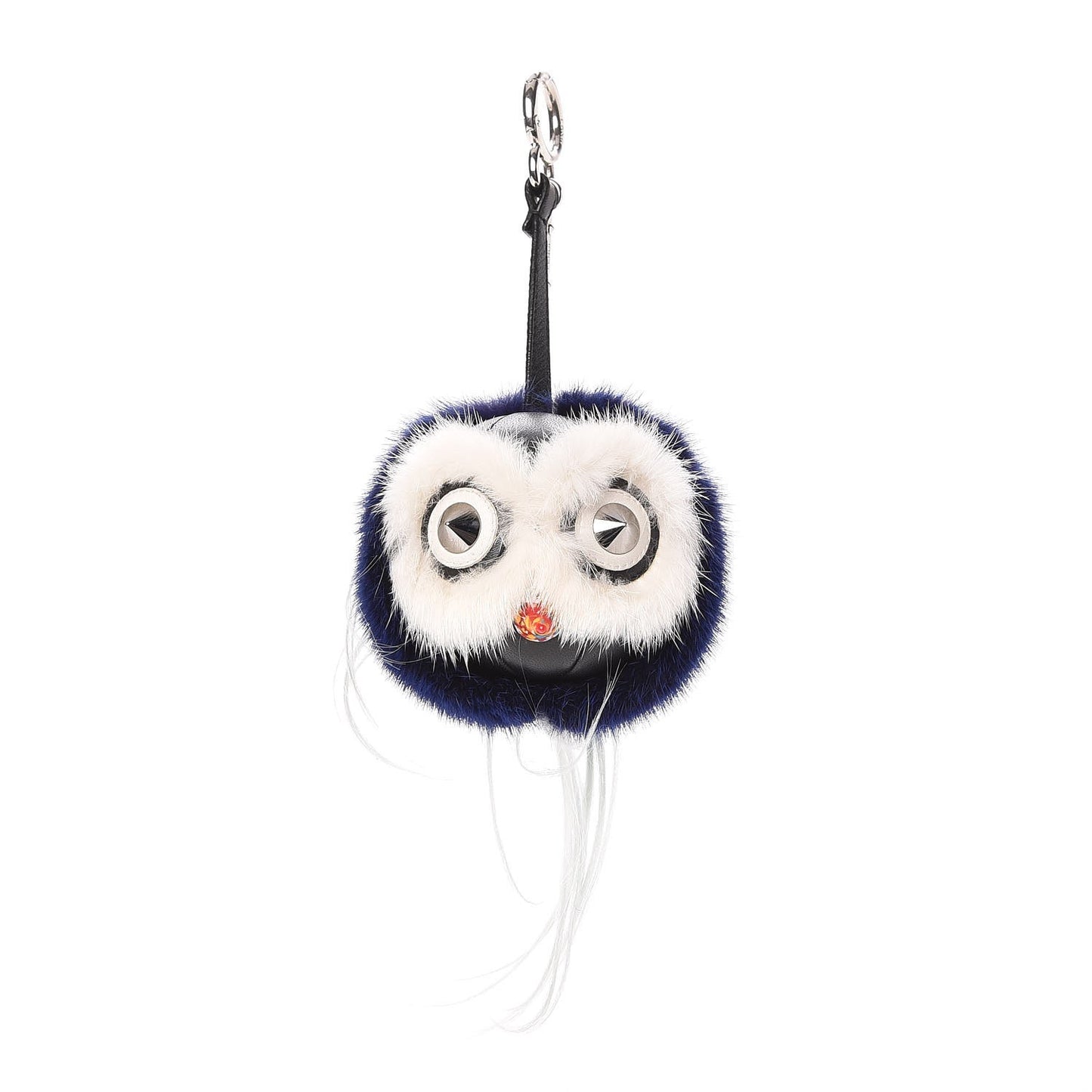 Mink Fox Fur QuTweet Birgami Bag Bug Charm Blue