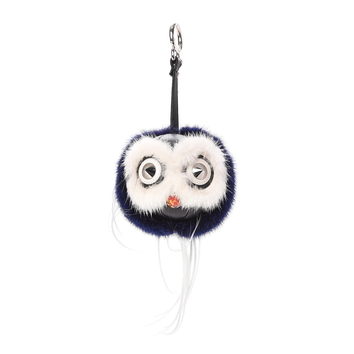 Fendi Mink Fox Fur QuTweet Birgami Bag Bug Charm Blue 1 of 4