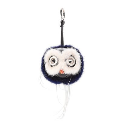 Fendi Mink Fox Fur QuTweet Birgami Bag Bug Charm Blue 1 of 4