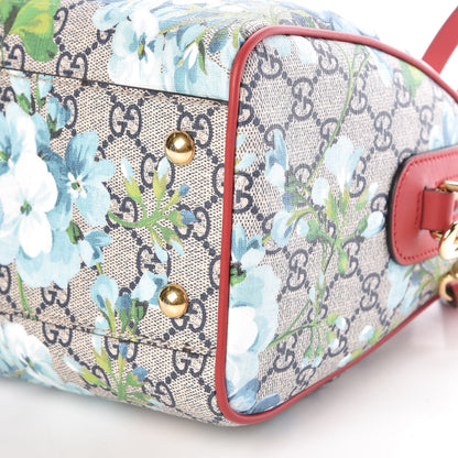 Gucci GG Supreme Monogram Blooms Small Boston Beige Blue Navy Hibiscus Red 9 of 9