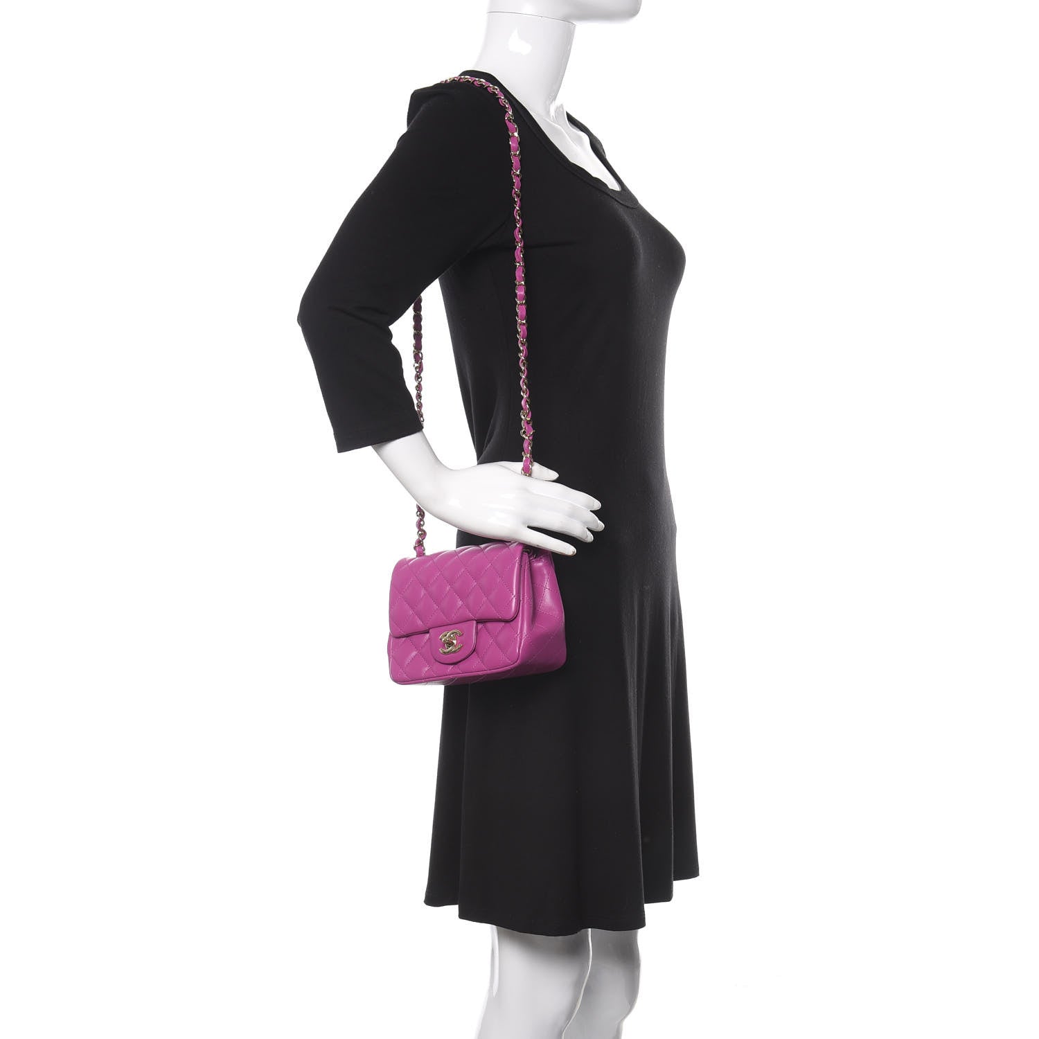 Chanel Lambskin Quilted Mini Square Flap Purple 2 of 10