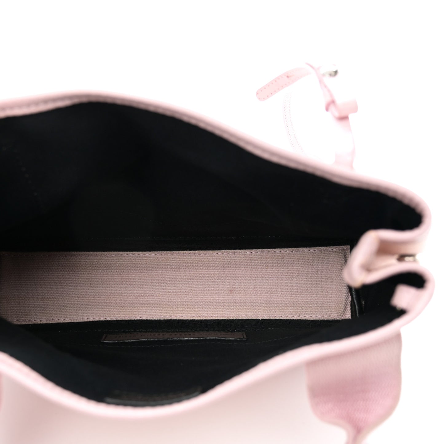 Cotton Canvas Satin Calfskin Navy Cabas XS Pink