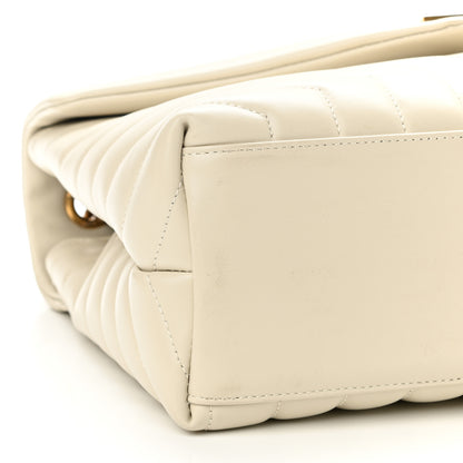 Saint Laurent Calfskin Y Quilted Monogram Medium Loulou Chain Satchel Blanc Vintage 10 of 11
