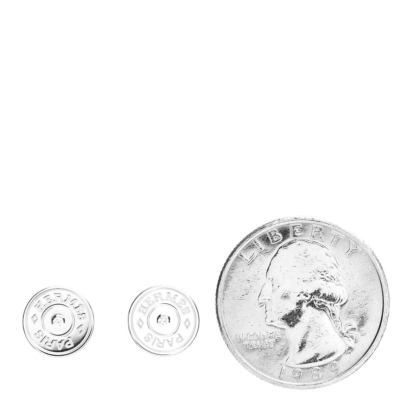 18K White Gold Diamond Small Gambade Earrings