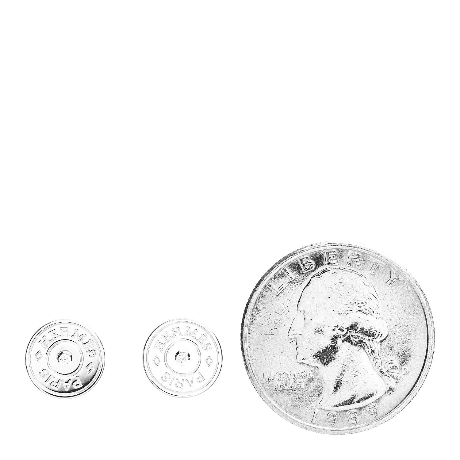 Hermes 18K White Gold Diamond Small Gambade Earrings 2 of 5