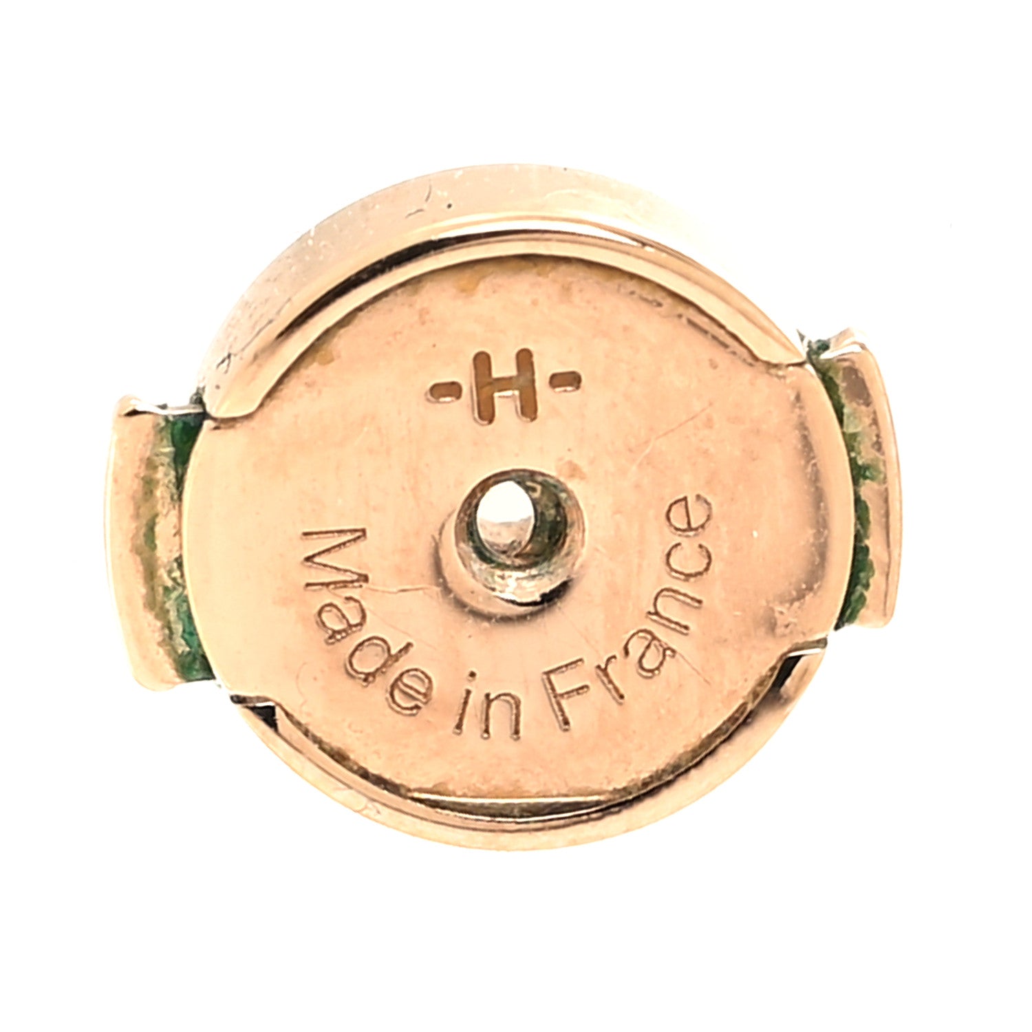 Hermes Rose Gold Lacquered Pop H Earrings Malachite 5 of 5