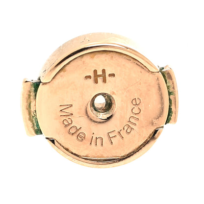 Hermes Rose Gold Lacquered Pop H Earrings Malachite 5 of 5