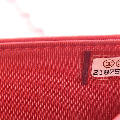 Chanel Goatskin Quilted Diamond CC Wallet On Chain WOC Red 8 of 16