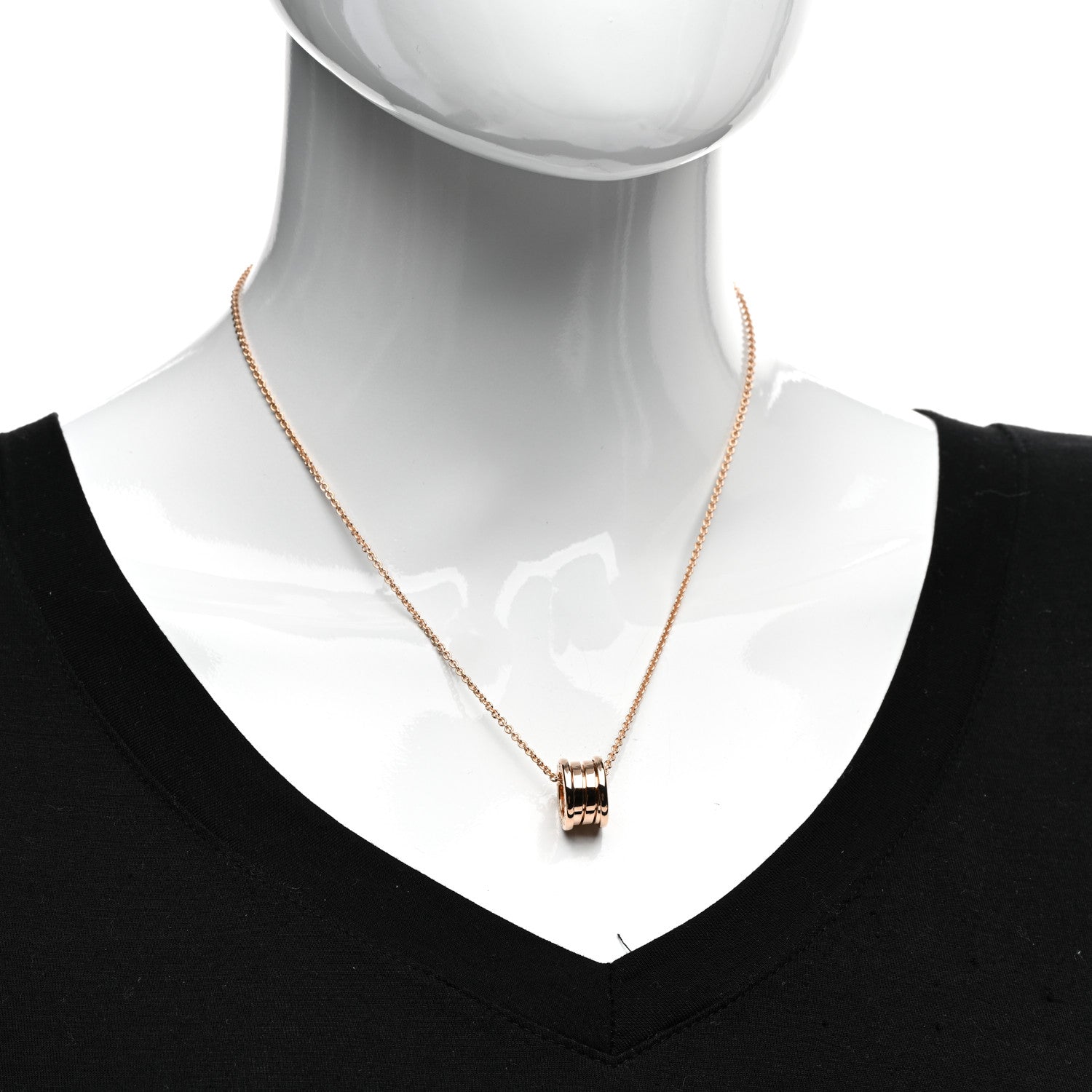 Bulgari 18K Rose Gold B.Zero1 Pendant Necklace 2 of 5