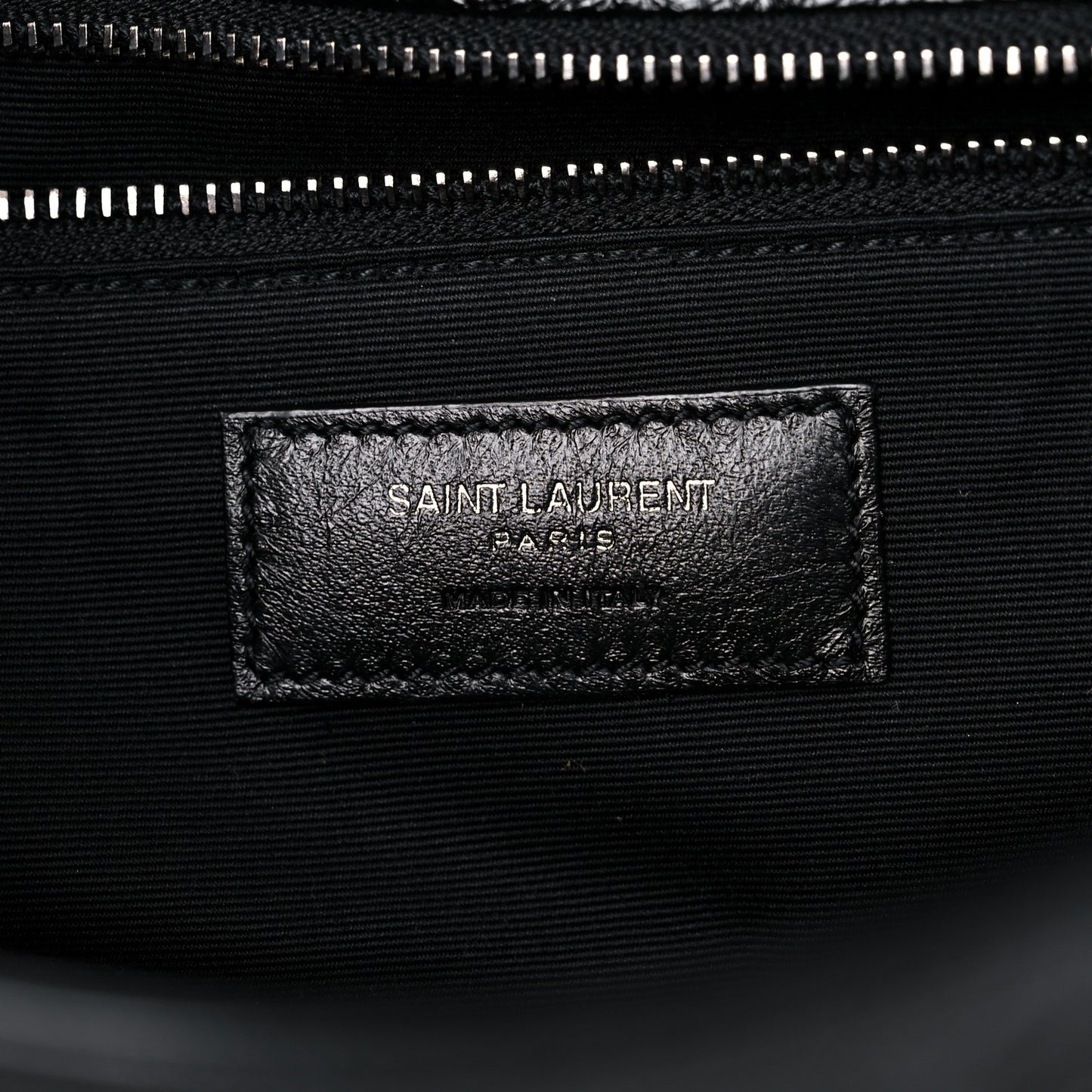 Crinkled Calfskin Matelasse Monogram Medium Niki Chain Satchel Black
